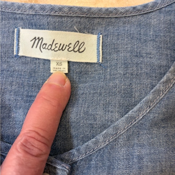 Madewell Blue Ruffle Button-Up Top - Picture 3 of 3